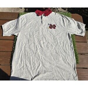 Vintage Disney Originals Tag Gray Polo Shirt Embroidered Mickey Size Large/XL